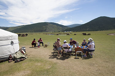 Guest yurt by a nomadic family at Mongolia Travel & Tours